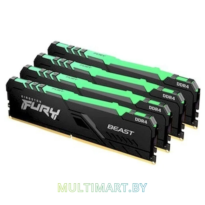 Оперативная память Kingston Fury Beast RGB 4x8GB DDR4 PC4-24000 (KF430C15BBAK4/32)